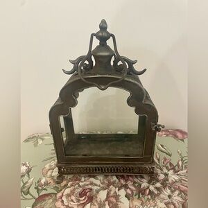 Metal and Glass Lantern / Display Piece
